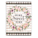 Magnolia Garden Home Sweet Home Floral Wreath Check Plaid 13 x 18 Inch Polyester Garden Flag