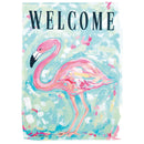 Magnolia Garden Welcome Painted Flamingo 13 x 18 Inch Polyester Garden Flag