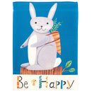 Magnolia Garden Be Happy Bunny with Carrot 13 x 18 Inch Polyester Garden Flag