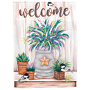 Magnolia Garden Welcome Chickadee Succulents Bouquet 13 x 18 Inch Polyester Garden Flag