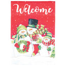 Magnolia Garden Welcome Snowman Family 13 x 18 Inch Polyester Garden Flag