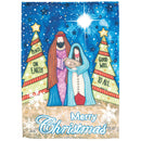 Magnolia Garden Merry Christmas Nativity Holy Family 13 x 18 Inch Polyester Garden Flag