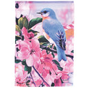 Dicksons Magnolia Garden Blue Bird Floral Pink 18 x 13 Polyester Outdoor Garden Flag