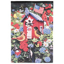 Dicksons Magnolia Garden Patriotic Bird House Red White Blue 18 x 13 Polyester Outdoor Garden Flag