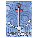 Dicksons Magnolia Garden Welcome Anchor Nautical Blue Swirl 18 x 13 Polyester Outdoor Garden Flag