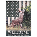 Dicksons Magnolia Garden Outdoor Flag Decoration For Garden, Yard, Or Walkway Standard 13 x 18, Weather Resistant Polyester, Deer Camo Welcome