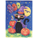 Dicksons Magnolia Garden Outdoor Flag Decoration For Garden, Yard, Or Walkway Standard 13 x 18, Weather Resistant Polyester, Black Cat Boo