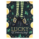 Dicksons Magnolia Garden Leprechaun 18 x 13 Inch Weather Resistant Polyester Outdoor Flag Decoration For Garden, Yard, Or Walkway, Green & Gold Tone, Lucky St. Patrick's Day