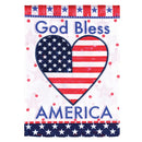 Dicksons Magnolia Garden Stars & Stripes Heart 18 x 13 Inch Weather Resistant Polyester Outdoor Flag Decoration For Garden, Yard, Or Walkway, Red, White, & Blue, God Bless America