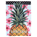 Dicksons Magnolia Garden Pineapple 18 x 13 Inch Weather Resistant Polyester Outdoor Flag Decoration For Garden, Yard, Or Walkway, Colorful, Welcome
