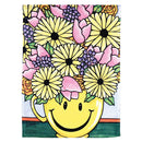 Dicksons Magnolia Garden Floral 18 x 13 Inch Weather Resistant Polyester Outdoor Flag Decoration For Garden, Yard, Or Walkway, Yellow, Pink, & Purple, Delivery Of Smiles
