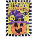 Dicksons Halloween Garden Flag, Outdoor Fall Decoration, Double-Sided Seasonal Yard Banner Standard 13 x 18 Inch Polyester Jack-O-Lantern With Witch Hat