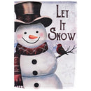 Dicksons Christmas Garden Flag, Outdoor Holiday Decoration, Double-Sided Seasonal Yard Banner Standard 13 x 18 Inch Polyester Let it Snow Snowman and Bird