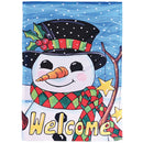 Dicksons Christmas Garden Flag, Outdoor Holiday Decoration, Double-Sided Seasonal Yard Banner Standard 13 x 18 Inch Polyester Welcome Snowman Holly Hat
