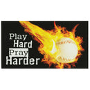 Dicksons Play Hard Pray Harder Colorful Flame Baseball Multicolor 5.5 x 2.75 Magnet Decorative Magnet Fridge Magnet