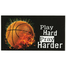 Dicksons Play Hard Pray Harder Colorful Flame Basketball Multicolor 5.5 x 2.75 Magnet Decorative Magnet Fridge Magnet
