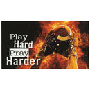 Dicksons Play Hard Pray Harder Colorful Flame Football Multicolor 5.5 x 2.75 Magnet Decorative Magnet Fridge Magnet