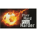 Dicksons Play Hard Pray Harder Colorful Flame Soccer Ball Multicolor 5.5 x 2.75 Magnet Decorative Magnet Fridge Magnet