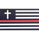 Dicksons Christian Flag Honors Firefighters Black and Red 5 x 3 Inch Vinyl Decorative Refrigerator Magnet