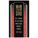 Dicksons Man of God Be Strong in His Mighty Power Black and Red 5 x 2.75 Vinyl Decorative Refrigerator Magnet
