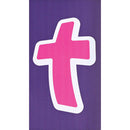 Dicksons Abstract Cross Pink, Purple, and White 5 x 2.75 Vinyl Decorative Refrigerator Magnet