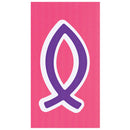 Dicksons Christian Fish Symbol Pink, Purple, and White 5 x 2.75 Vinyl Decorative Refrigerator Magnet