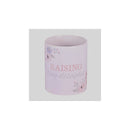 Dicksons Raising Tiny Disciples Floral Pattern Encouraging Pink and White 11 Ounce Ceramic Mug Coffee Mug