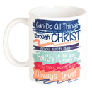 Dicksons I Can Do All Things Through Christ Colorful 11 ounce Ceramic Coffee Tea Cup Mug