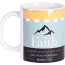 Dicksons Faith Small As A Mustard Seed Blue and Yellow 11 Ounces Ceramic Tea Coffee Cup Mug