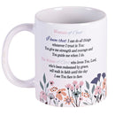 Dicksons Woman Of God I Know That I Can Do All Things Floral White And Pink 11 Ounce Ceramic Coffee Latte Tea Hot Chocolate Cup Mug