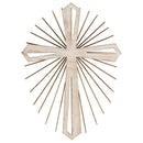 Dicksons Starburst Whitewash 14 x 10.5 Metal and Wood Hanging Wall Cross