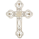 Dicksons Ornate Open Design Aged Patina Accented Medallion Gold 20.25 x 14.75 Metal Wall Cross Decoration