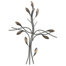 Dicksons Tree Design Distressed Finish Leaves Black 22 x 17.25 Metal Wall Cross Decoration