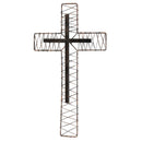 Dicksons Layered Criss Cross Brown 10 x 17.25 Metal Hanging Wall Cross