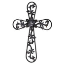 Dicksons Ornate Filigree Design With Vines Pewter Finish 23 x 17 Inch Metal Decorative Hanging Wall Cross