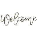 Dicksons Welcome Black and White Layered 22 x 9 Metal and Wood Word Wall Plaque