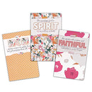 Dicksons Mom Spirit Faithful - 8.5 x 5.5 Inch Pink and Orange Cardstock Lined 64 Page Journal Notebook; Set of 3 [Unknown Binding]