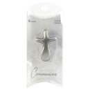 Dicksons Curved Design My First Communion Brushed Pewter Tone Finish Silver 2.5 x 1.5 Zinc Alloy Metal Palm Cross