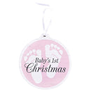 Dicksons Baby's 1st Christmas, Pink Small MDF Wood Decorative Hanging Ornament