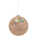 Child of God - Teal Foliage - 4 Inch MDF Wood Decorative Hanging Ornament