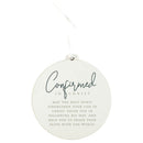 Dicksons Confirmed Dangling White Finish Double Sided White 4.5 x 4 MDF Ornament Holiday Tree Ornament