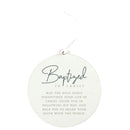 Dicksons Baptized Encouraging Verse Double Sided White Finish White 4.5 x 4 MDF Ornament Holiday Tree Ornament