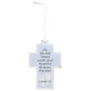 Dicksons Cross for This Child I Prayed, 1 Samuel 1:27, Blue Small MDF Wood Decorative Hanging Ornament