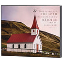 Dicksons Let Us Rejoice And Be Glad Country Church Scene 10 x 8 Inch MDF Decorative Wall Sign Plaque