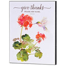 Dicksons Red Hummingbird - Give Thanks - Psalm 100:4-14 x 11 Inch MDF Wood Block Sign for Tabletop or Wall