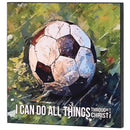 Dicksons Soccer Ball, I Can Do All Things Phil. 4:13, Multicolor 12 x 12 Inch MDF Wood Wall Art Plaque