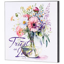 Dicksons Trust In The Lord Floral Theme Purple And White 12 x 12 Wood Decorative Wall Plaque Hanging Artwork
