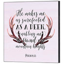 Dicksons Surefooted As A Deer Enabling Me To Stand Brown and Purple 12 x 12 Inch MDF Decorative Wall Sign Plaque