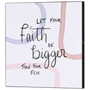 Dicksons Faith Bigger Than Your Fear Red, Blue, and White 12 x 12 Inch MDF Decorative Wall Sign Plaque