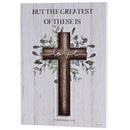 Dicksons Inspirational Christian Wall Hanging Plaque Décor for Home 12 x 16 Inch MDF Cross Greatest of These Is Love